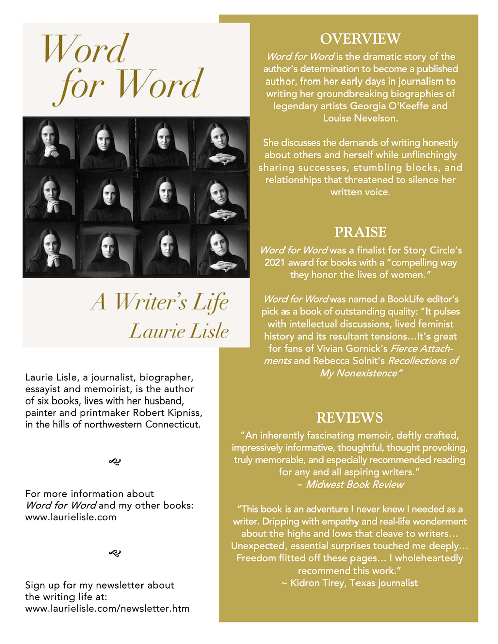 Word for Word: A Writer's Life by Laurie Lisle